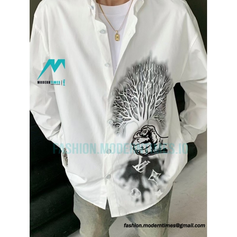 Louis Vuitton - Long Sleeve Shirt With Metal Mark Hand Grip Tree