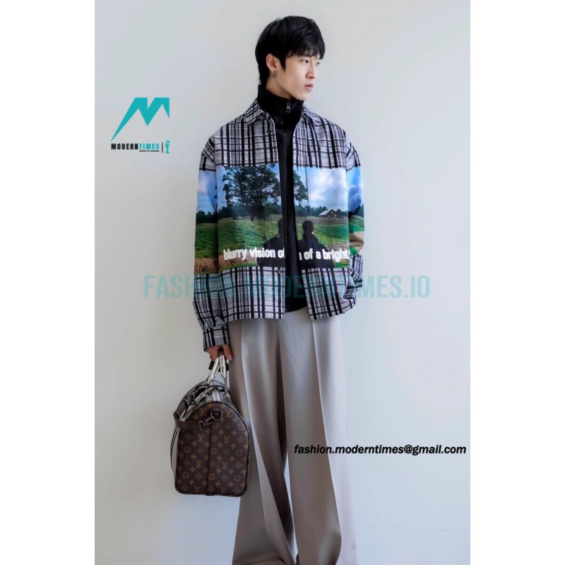 Louis Vuitton - 23FW Landscape Check Long-sleeved Shirt