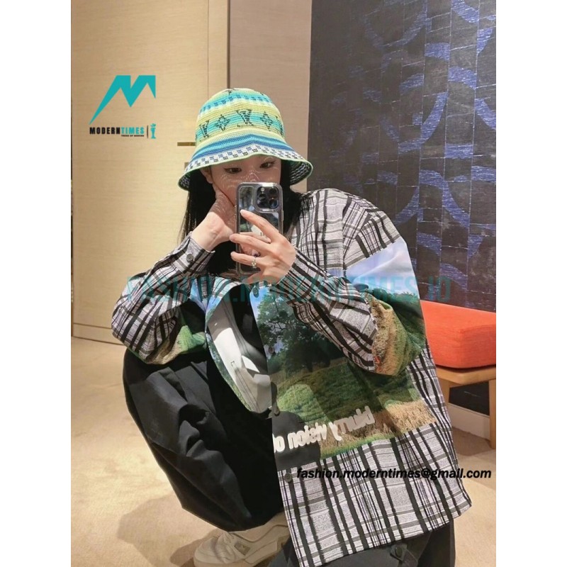 Louis Vuitton - 23FW Landscape Check Long-sleeved Shirt