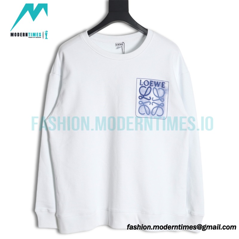 Loewe - Embroidered Logo Cotton Crew Neck Hoodie