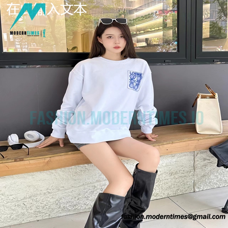 Loewe - Embroidered Logo Cotton Crew Neck Hoodie