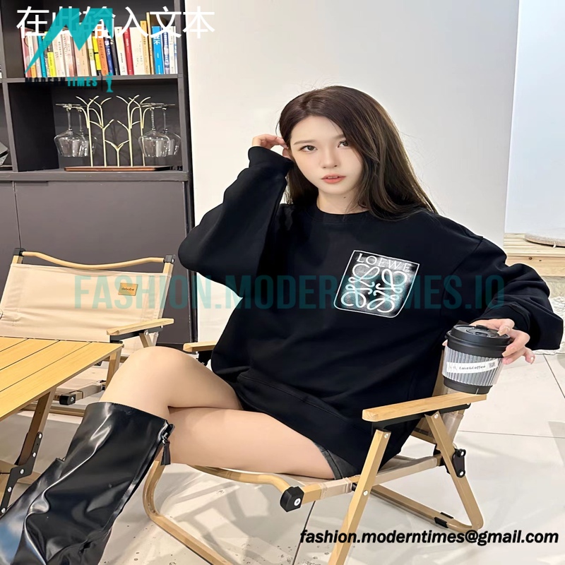 Loewe - Embroidered Logo Cotton Crew Neck Hoodie