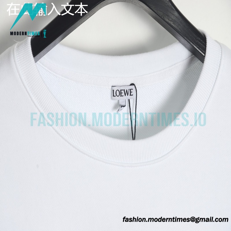 Loewe - Embroidered Logo Cotton Crew Neck Hoodie