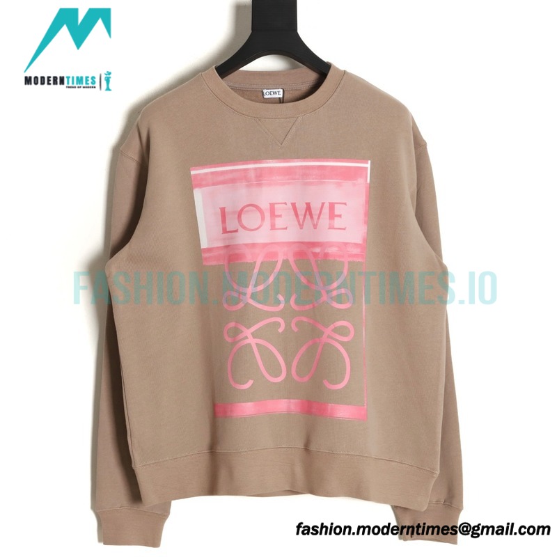 Loewe - 22FW Hand-painted Graffiti Letter-neck Hoodie