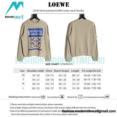 Loewe - 22FW Hand-painted Graffiti Letter-neck Hoodie