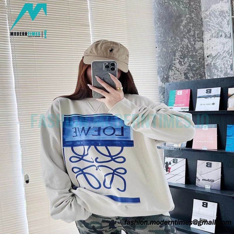 Loewe - 22FW Hand-painted Graffiti Letter-neck Hoodie