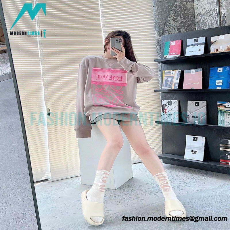 Loewe - 22FW Hand-painted Graffiti Letter-neck Hoodie