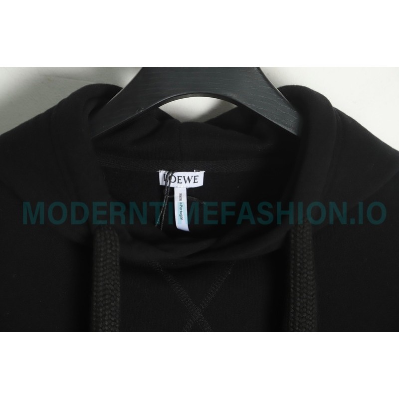 Loewe - 22SS Phosphor Embroidery Black Powder Four-leaf Clover Hoodie