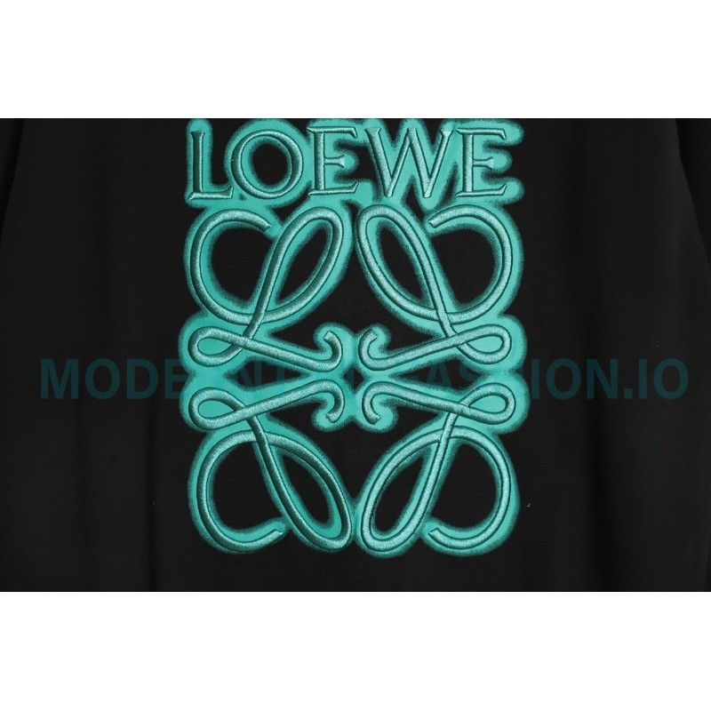Loewe - Four-leaf Clover Letter Embroidered Round Neck Hoodie