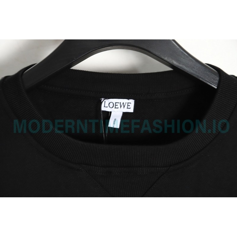 Loewe - Four-leaf Clover Letter Embroidered Round Neck Hoodie