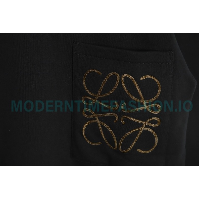 Loewe - 23Fw Pocket Embroidered Crew Neck Hoodie