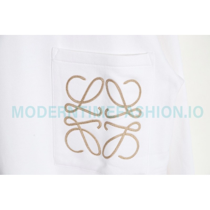 Loewe - 23Fw Pocket Embroidered Crew Neck Hoodie