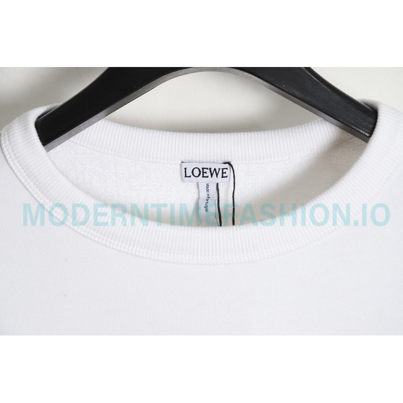 Loewe - 23Fw Pocket Embroidered Crew Neck Hoodie