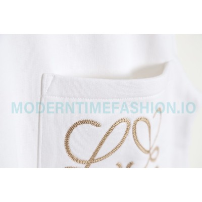 Loewe - 23Fw Pocket Embroidered Crew Neck Hoodie