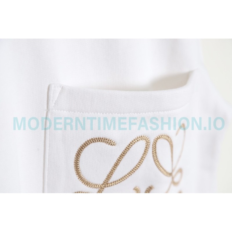 Loewe - 23Fw Pocket Embroidered Crew Neck Hoodie