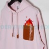 Loewe - 23FW Flame Embroidered Leather Pocket Hoodie