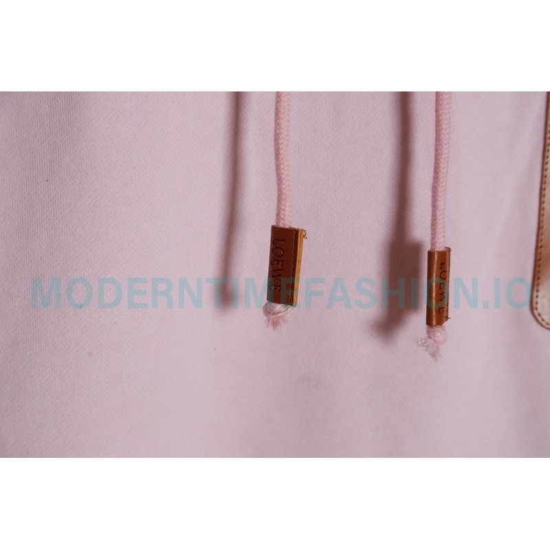 Loewe - 23FW Flame Embroidered Leather Pocket Hoodie