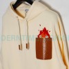 Loewe - 23FW Flame Embroidered Leather Pocket Hoodie