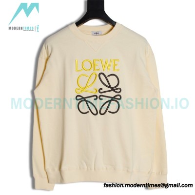 Loewe - Classic Embroidered Big Logo Crew Neck Hoodie
