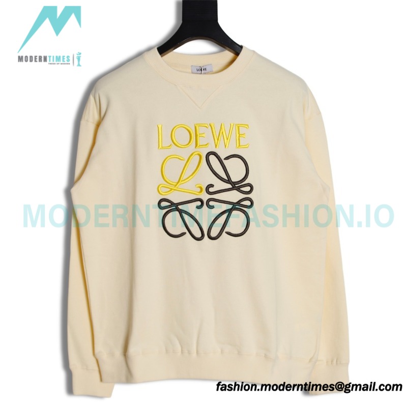 Loewe - Classic Embroidered Big Logo Crew Neck Hoodie