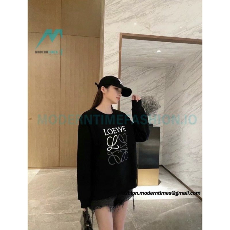 Loewe - Classic Embroidered Big Logo Crew Neck Hoodie