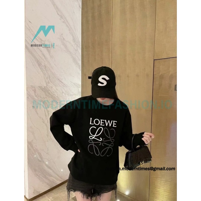 Loewe - Classic Embroidered Big Logo Crew Neck Hoodie
