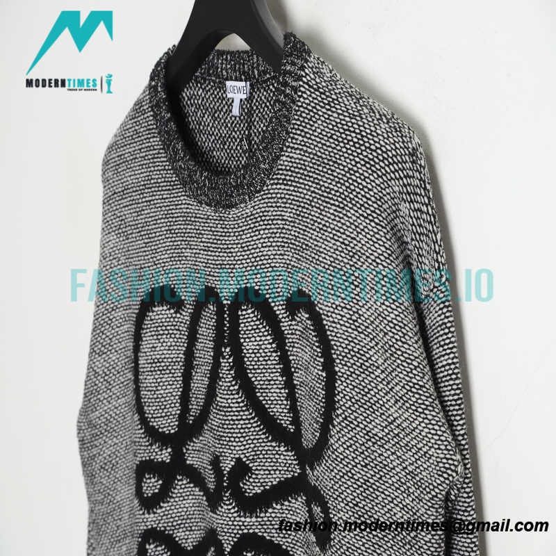Loewe - 22FW Color Contrast Dotted Jacquard Crew-neck Sweater
