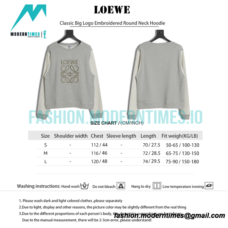  Loewe - Classic Big Logo Embroidered Round Neck Hoodie