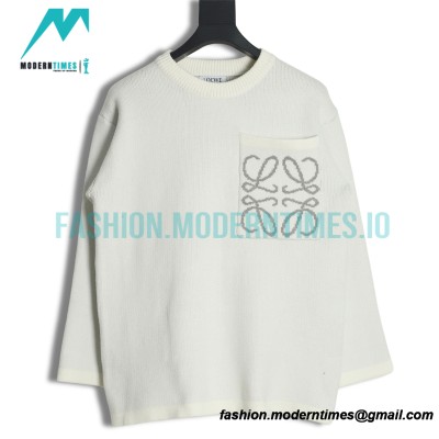 Loewe - 22FW Pocket Four-leaf Clover Jacquard Crew-neck Sweater