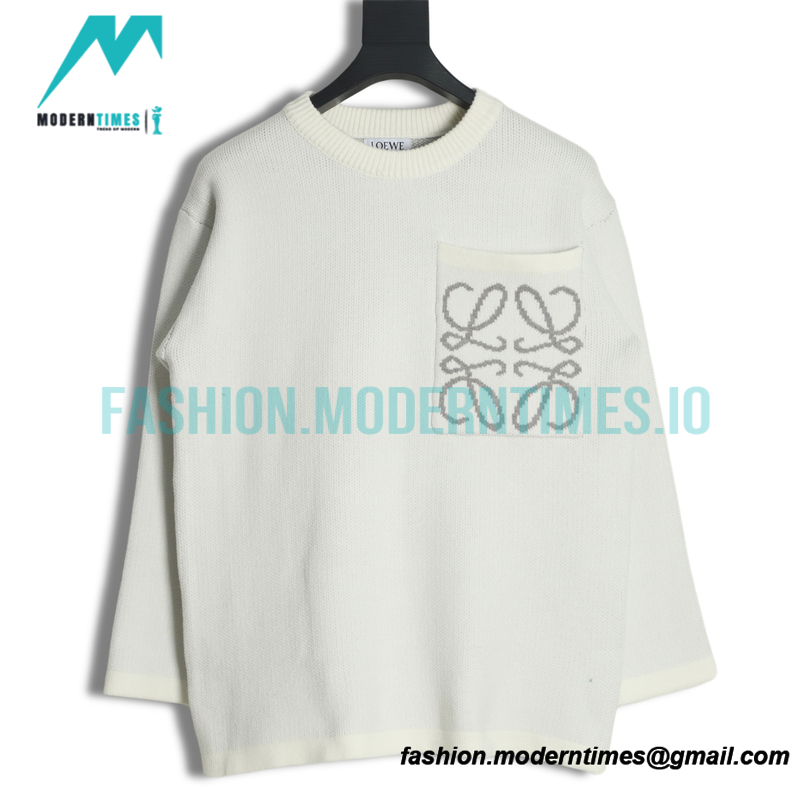 Loewe - 22FW Pocket Four-leaf Clover Jacquard Crew-neck Sweater