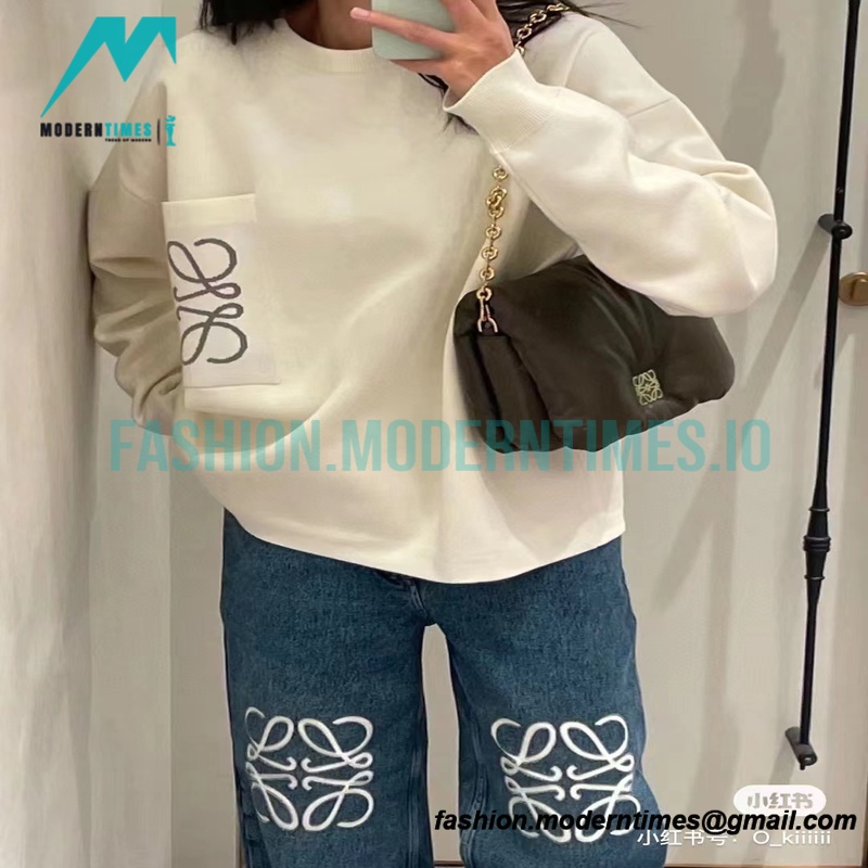 Loewe - 22FW Pocket Four-leaf Clover Jacquard Crew-neck Sweater