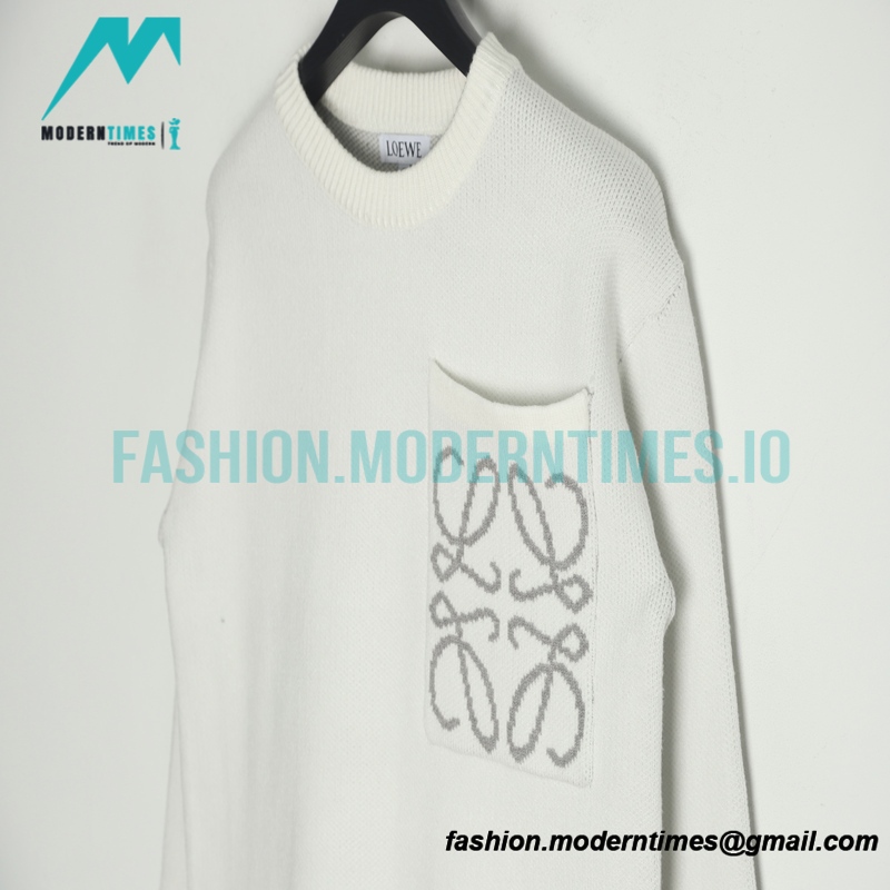 Loewe - 22FW Pocket Four-leaf Clover Jacquard Crew-neck Sweater