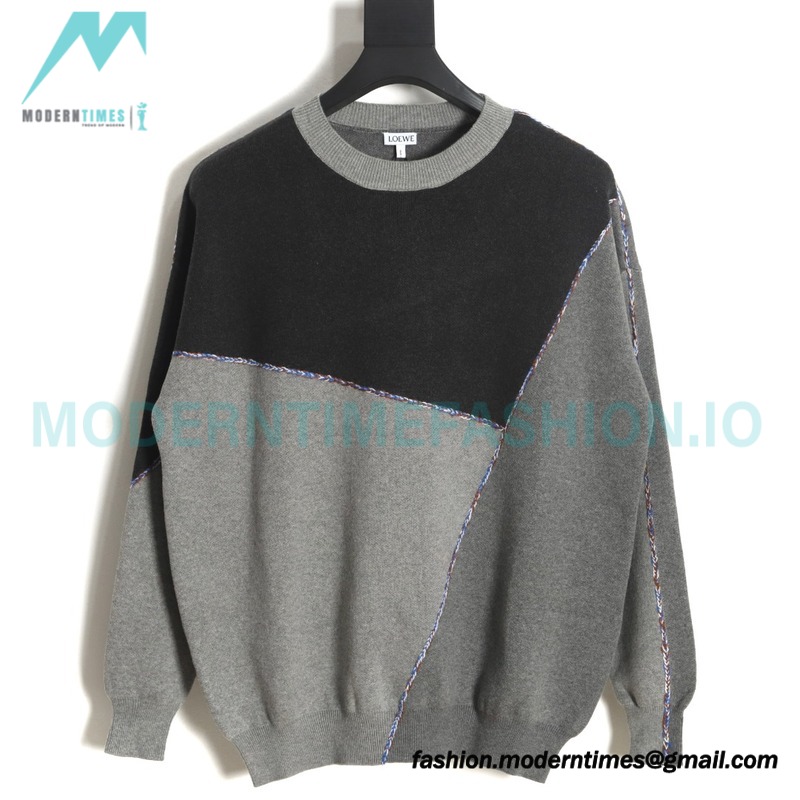 Loewe - 23FW Irregular Patchwork Crewneck Sweater