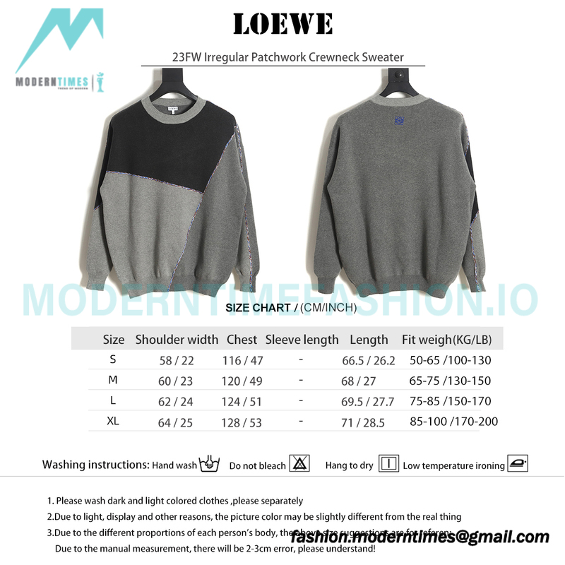 Loewe - 23FW Irregular Patchwork Crewneck Sweater