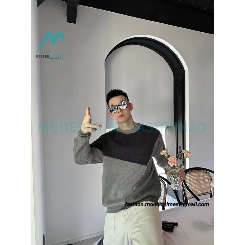 Loewe - 23FW Irregular Patchwork Crewneck Sweater