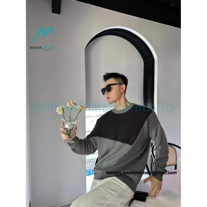 Loewe - 23FW Irregular Patchwork Crewneck Sweater