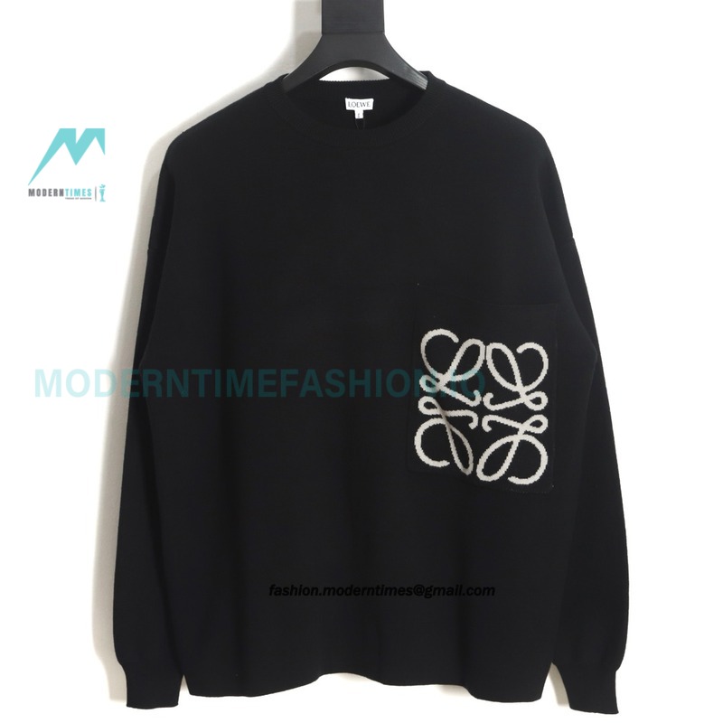 Loewe - 23FW Knitted Sweater With Jacquard Pocket