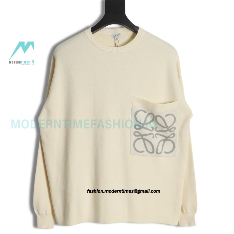 Loewe - 23FW Knitted Sweater With Jacquard Pocket