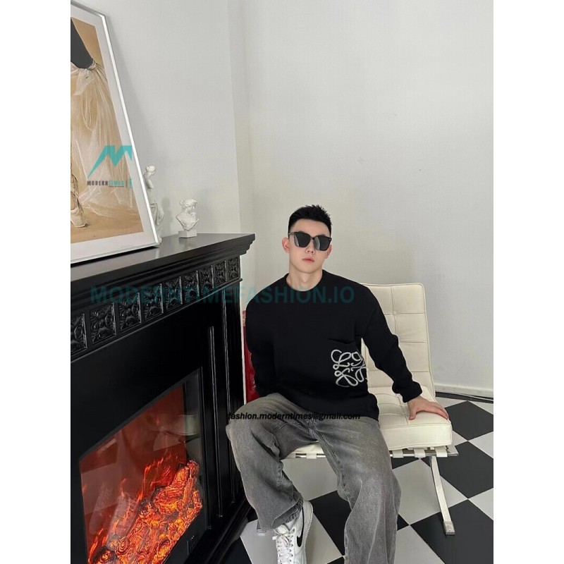 Loewe - 23FW Knitted Sweater With Jacquard Pocket