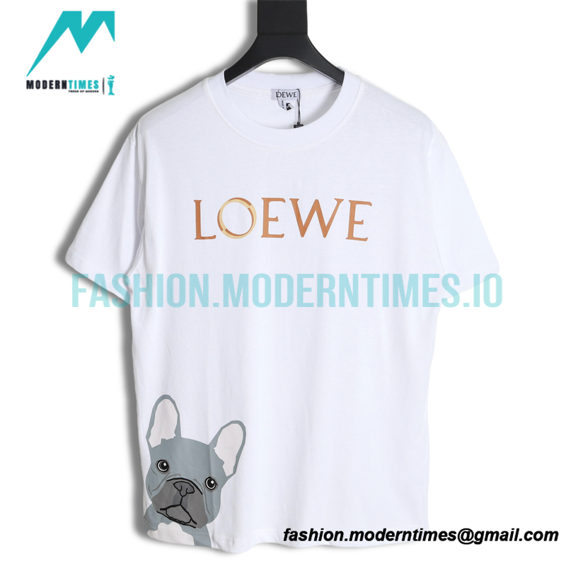 Loewe - Cartoon Dog Head Letter Short Sleeve