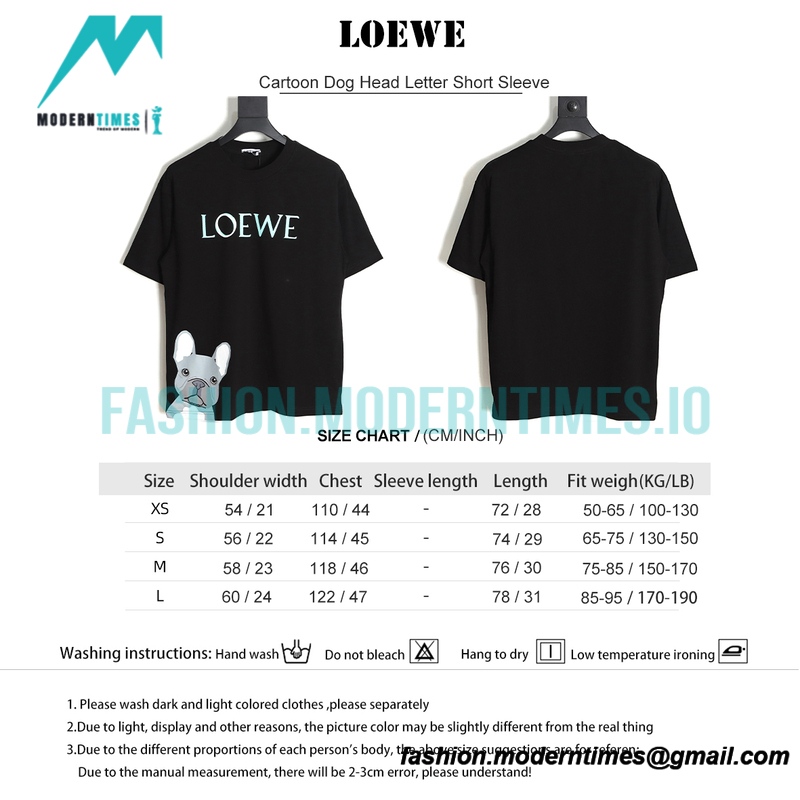 Loewe - Cartoon Dog Head Letter Short Sleeve