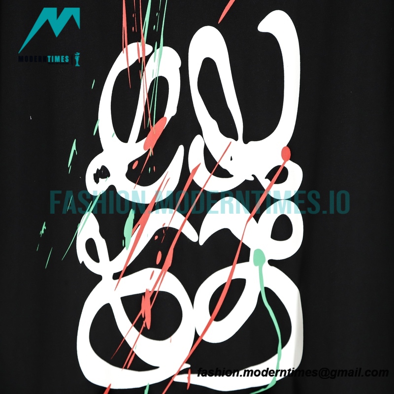 Loewe - 23ss Sketch Logo Splash-ink Printed Short-sleeved T-shirt