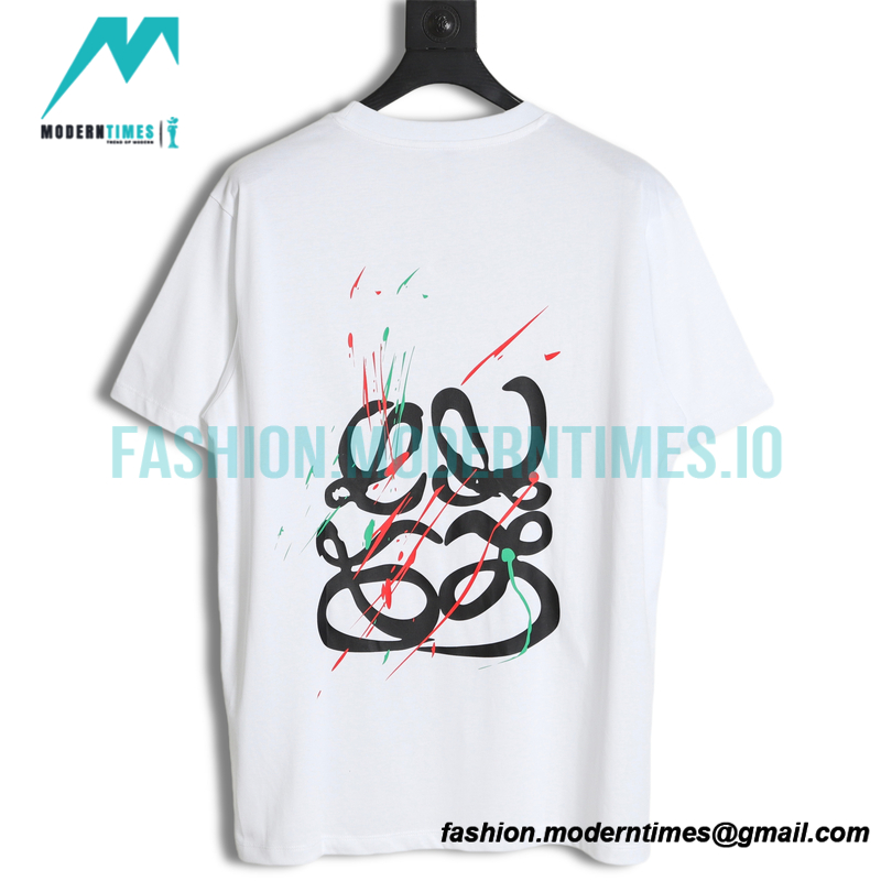 Loewe - 23ss Sketch Logo Splash-ink Printed Short-sleeved T-shirt