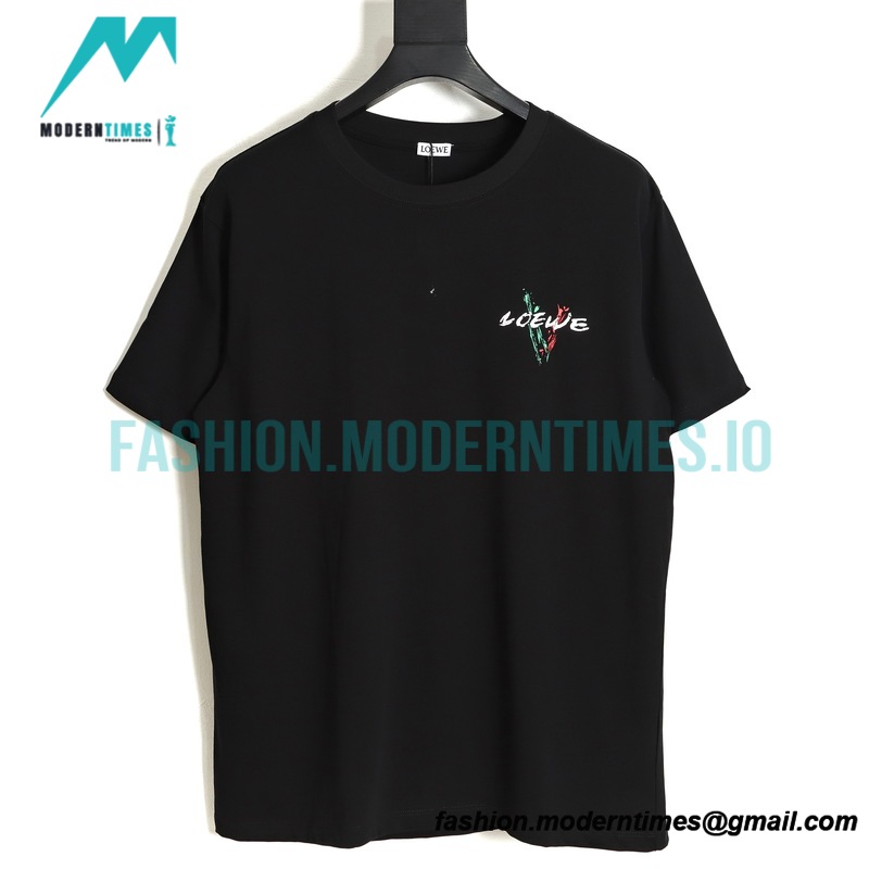 Loewe - 23ss Sketch Logo Splash-ink Printed Short-sleeved T-shirt