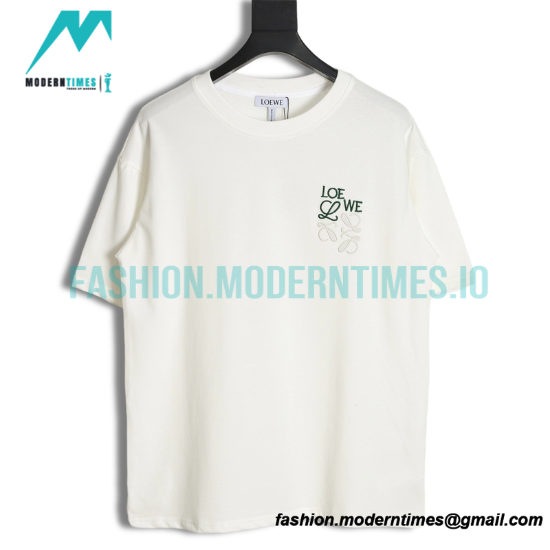 Loewe - 23ss Simple Color Contrast Logo Embroidery Short-sleeved T-shirt