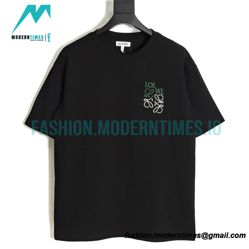 Loewe - 23ss Simple Color Contrast Logo Embroidery Short-sleeved T-shirt
