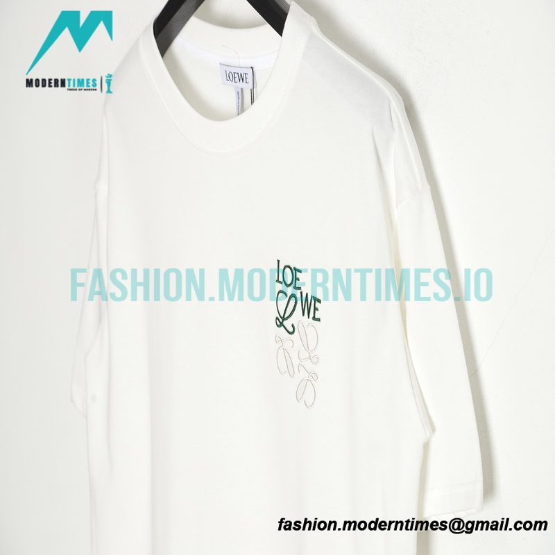 Loewe - 23ss Simple Color Contrast Logo Embroidery Short-sleeved T-shirt
