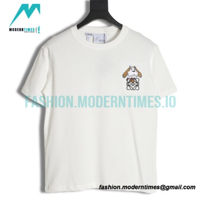  Loewe - Moving Castle 23ss Animal Cartoon Logo Embroidered Short Sleeve