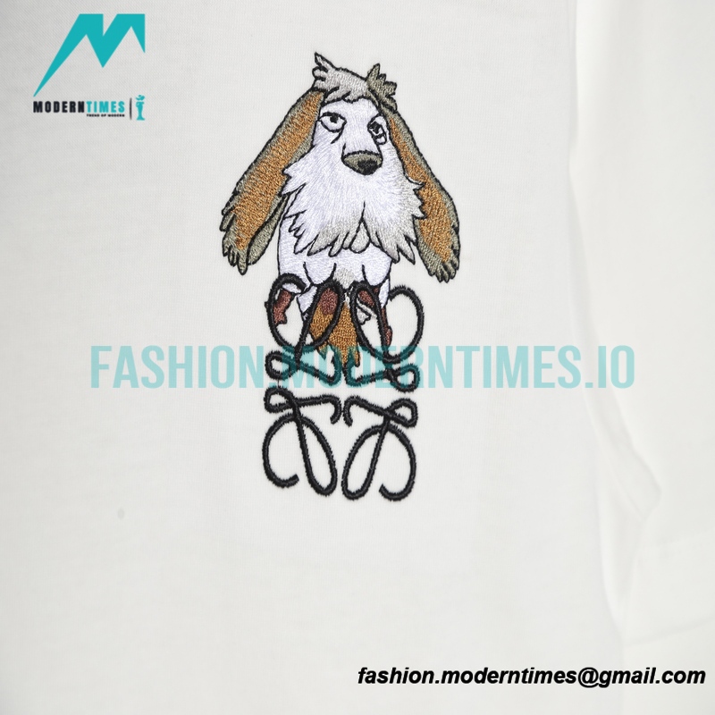  Loewe - Moving Castle 23ss Animal Cartoon Logo Embroidered Short Sleeve