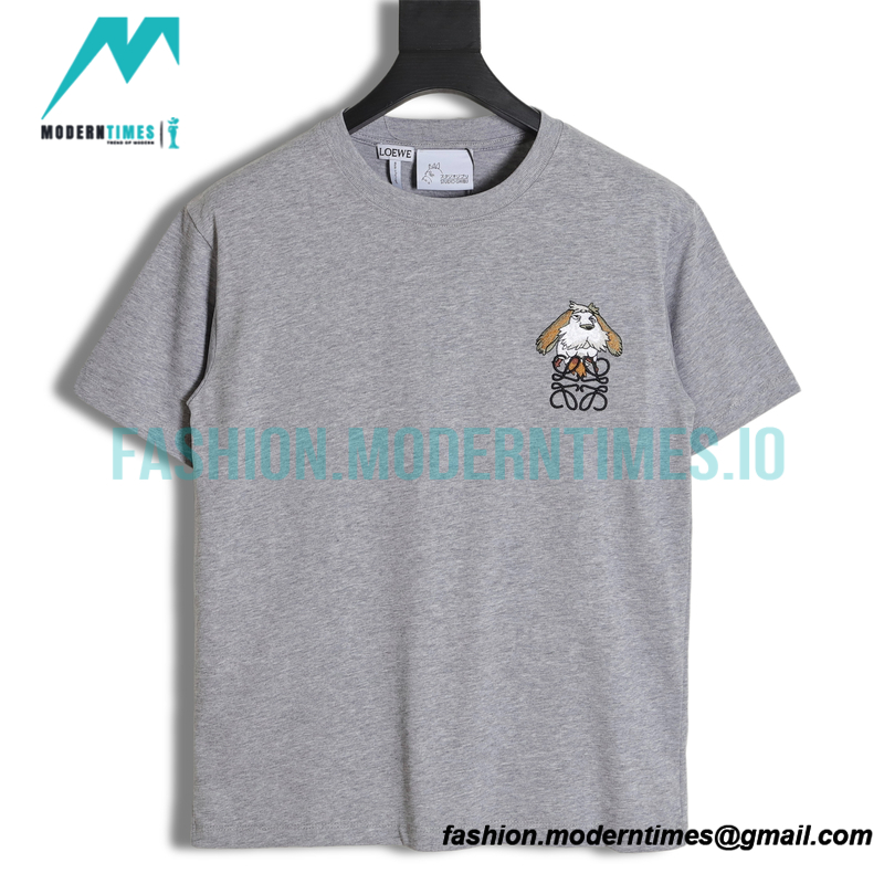  Loewe - Moving Castle 23ss Animal Cartoon Logo Embroidered Short Sleeve